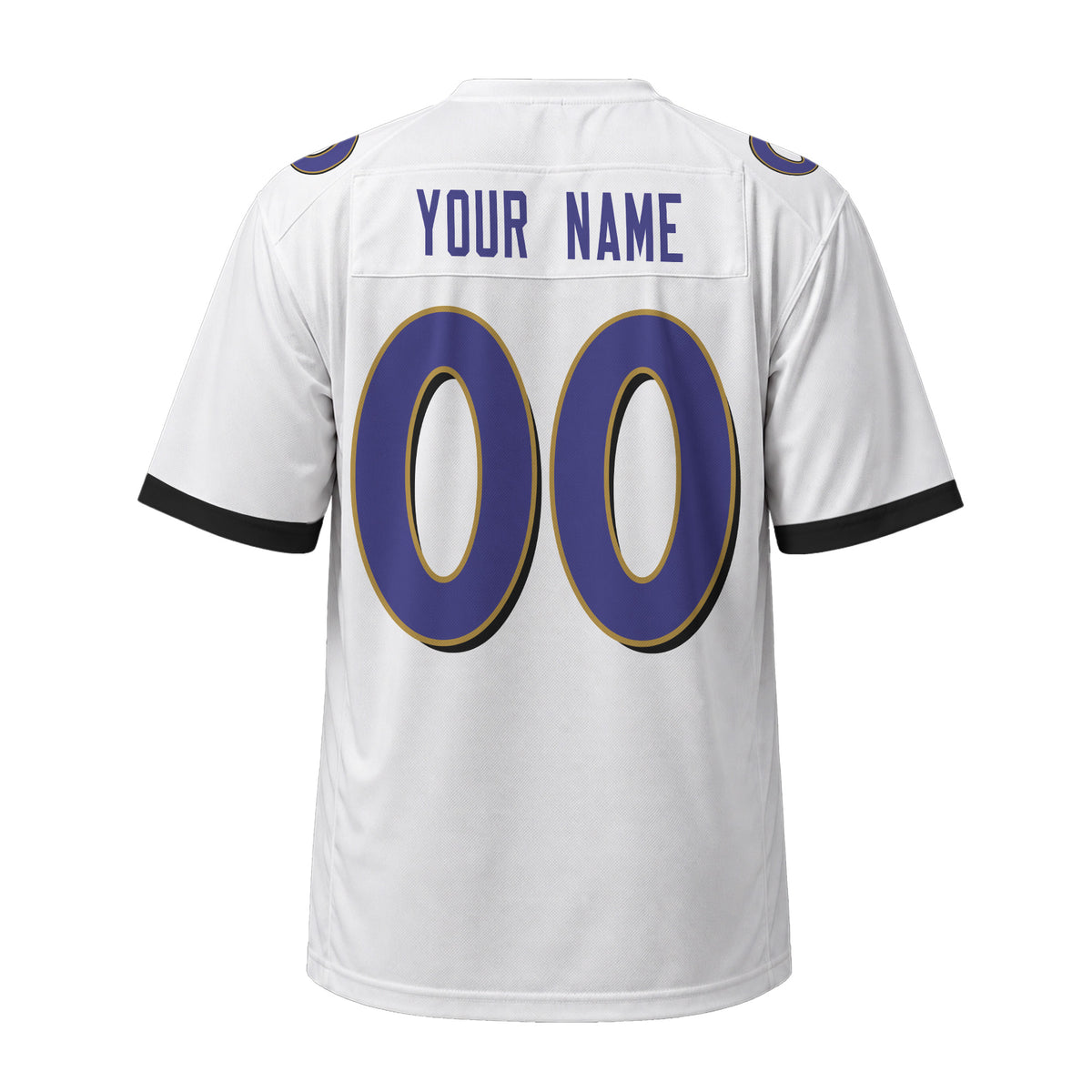 Personalized Baltimore Ravens Football Jersey – White Fuse Style, Custom Name & Number-5