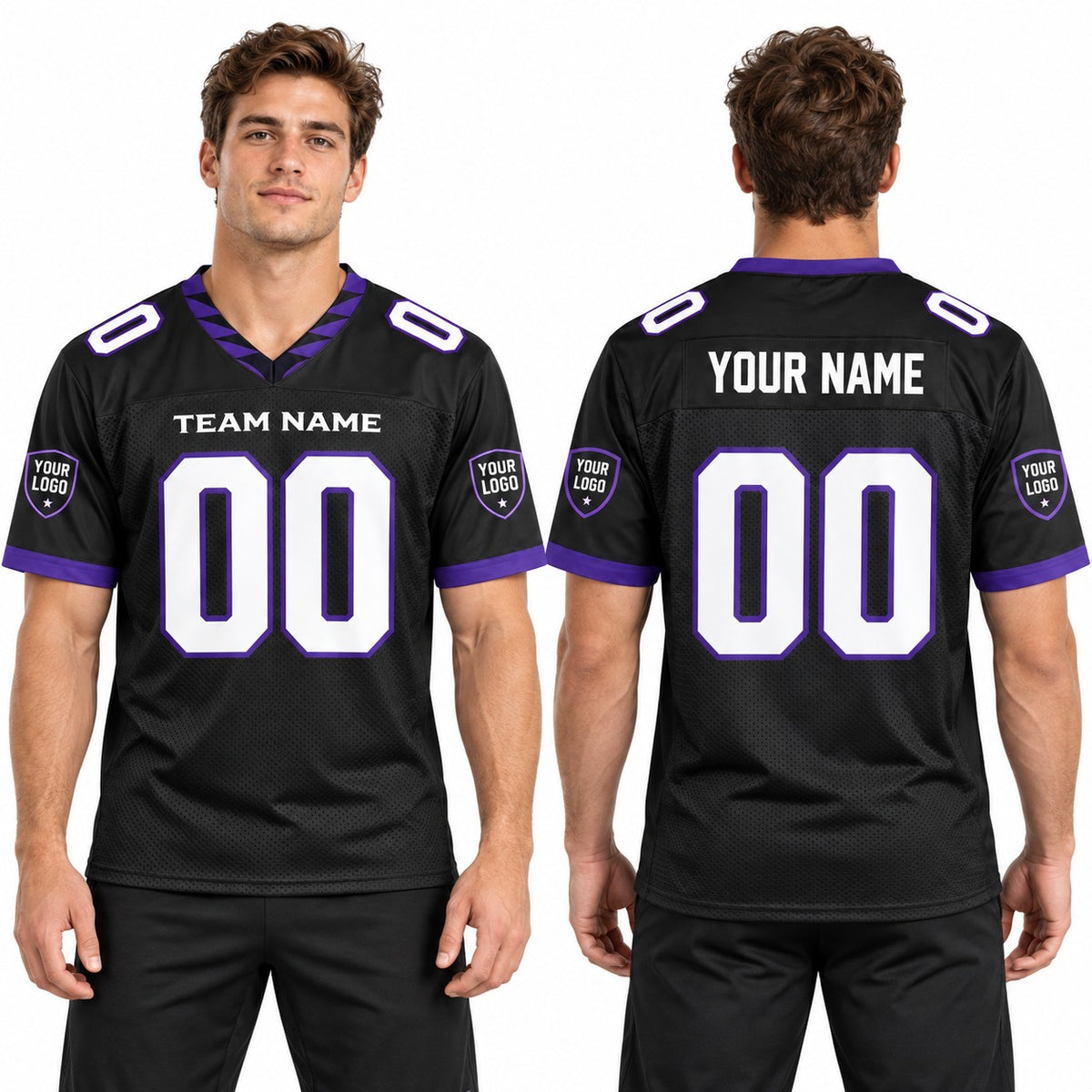 Personalized Baltimore Ravens Football Jersey – Black Alternate Style, Custom Name Patch, Team Name, Number & Logo-1
