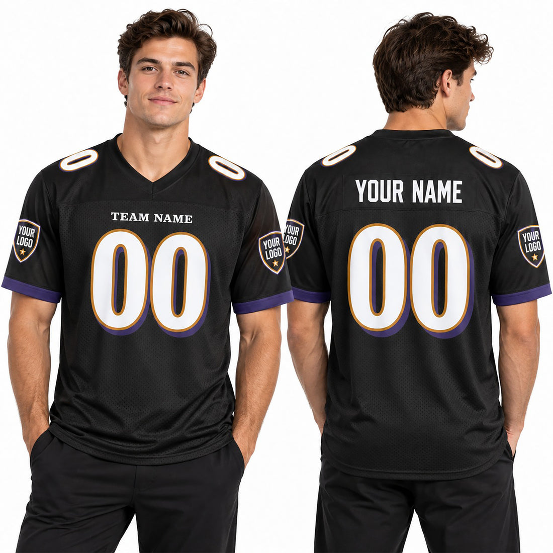 Personalized Baltimore Ravens Football Jersey – Black Vapor F.U.S.E. Limited Style, Custom Name Patch, Team Name, Number & Logo-1