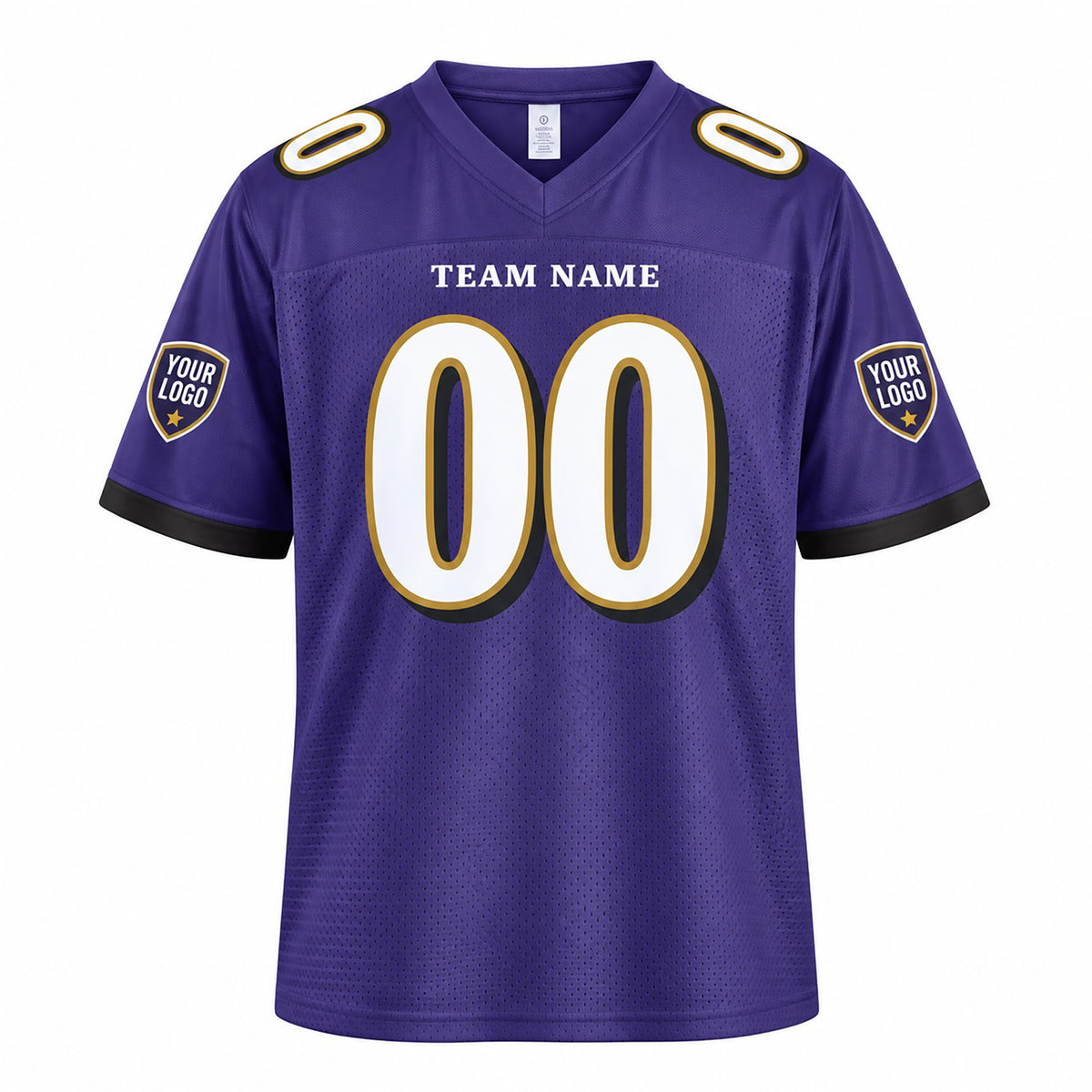 Personalized Baltimore Ravens Football Jersey – Purple Game Style, Custom Name Patch, Team Name, Number & Logo-3