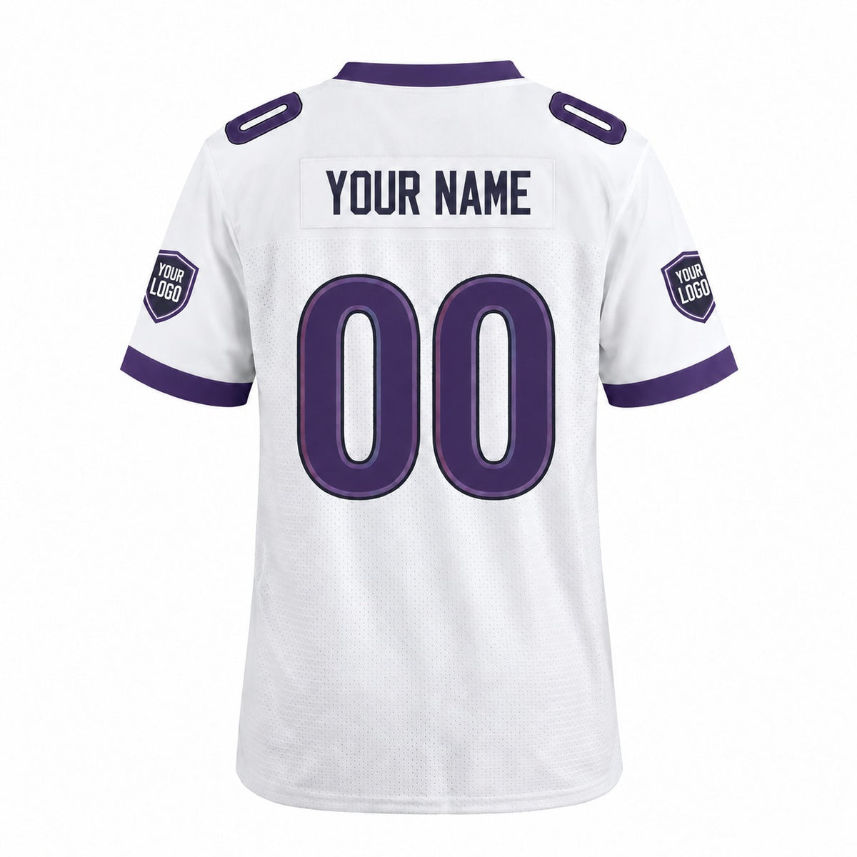 Personalized Baltimore Ravens Football Jersey – White Game Style, Custom Name Patch, Team Name, Number & Logo-4