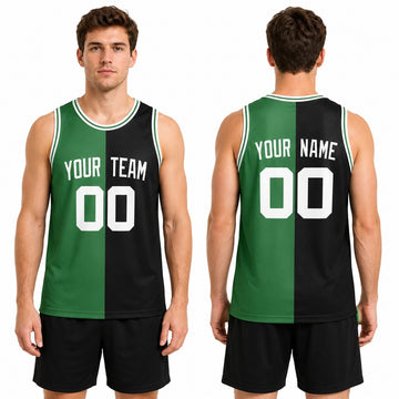 Personalized Boston Celtics Basketball Jersey - Green Black Split 2007/08 Hardwood Classics Swingman Style, Custom Name & Number-1