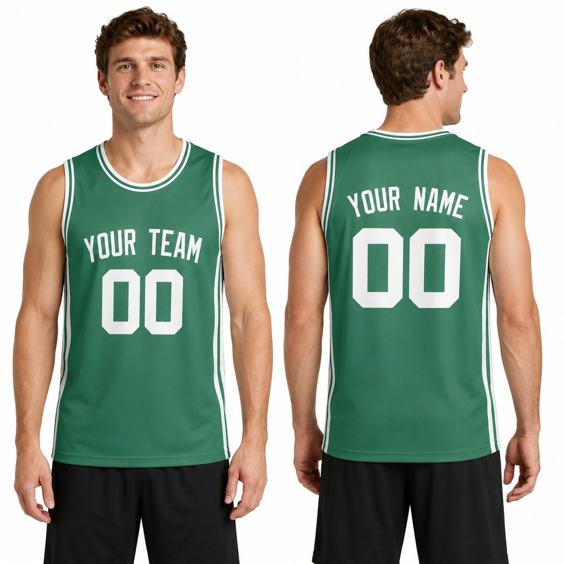 Personalized Boston Celtics Basketball Jersey - Green Swingman Icon Style, Custom Name & Number-1