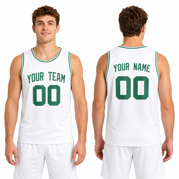 Personalized Boston Celtics Basketball Jersey - White Fast Break Association Style, Custom Name & Number-1