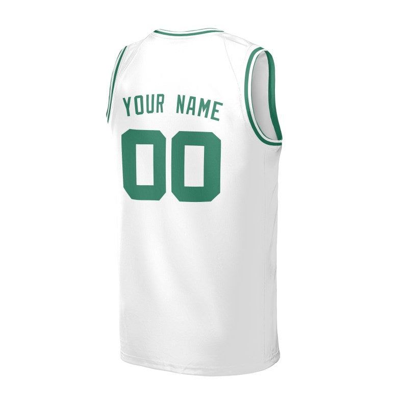 Personalized Boston Celtics Basketball Jersey - White Fast Break Association Style, Custom Name & Number-4