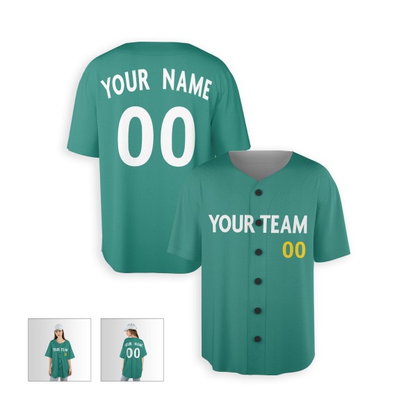 Personalized Boston Red Sox Baseball Jersey - Green City Style, Custom Name & Number-3
