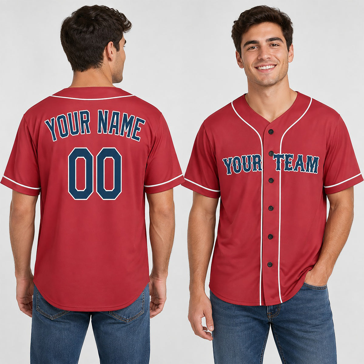 Personalized Boston Red Sox Baseball Jersey - Red Alternate Style, Custom Name & Number-1