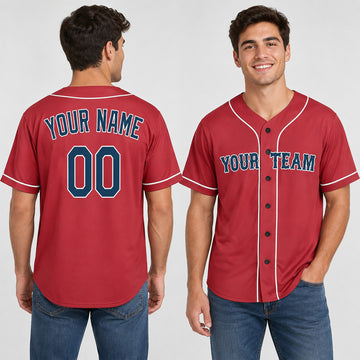 Personalized Boston Red Sox Baseball Jersey - Red Alternate Style, Custom Name & Number-1