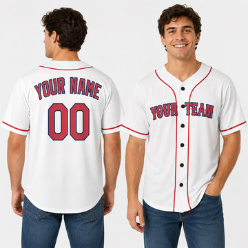 Personalized Boston Red Sox Baseball Jersey - White Alternate Style, Custom Name & Number-1