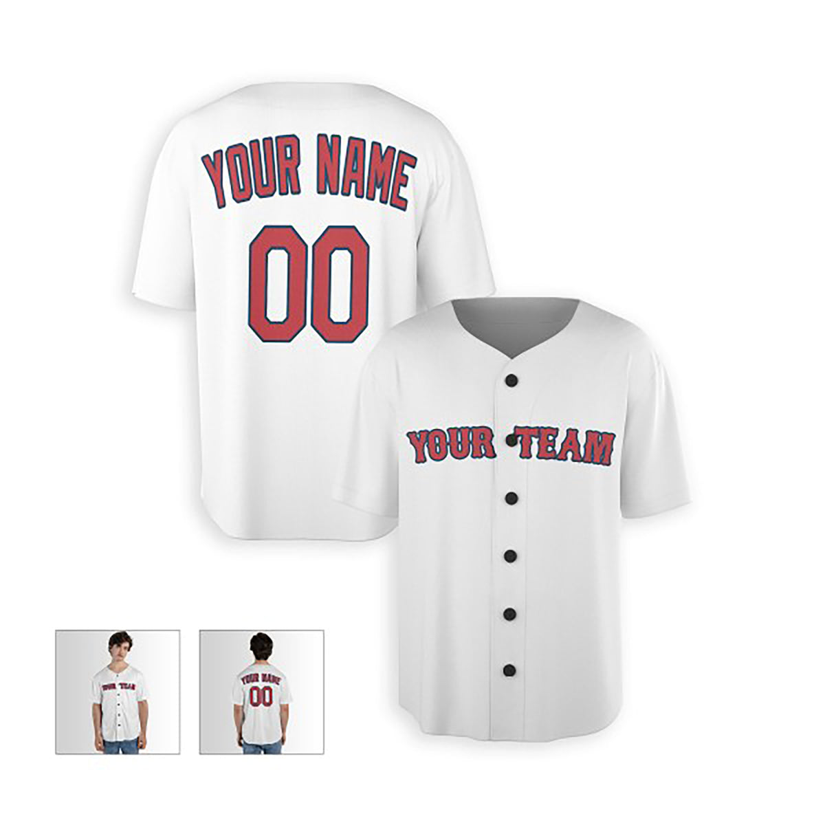 Personalized Boston Red Sox Baseball Jersey - White Alternate Style, Custom Name & Number-3