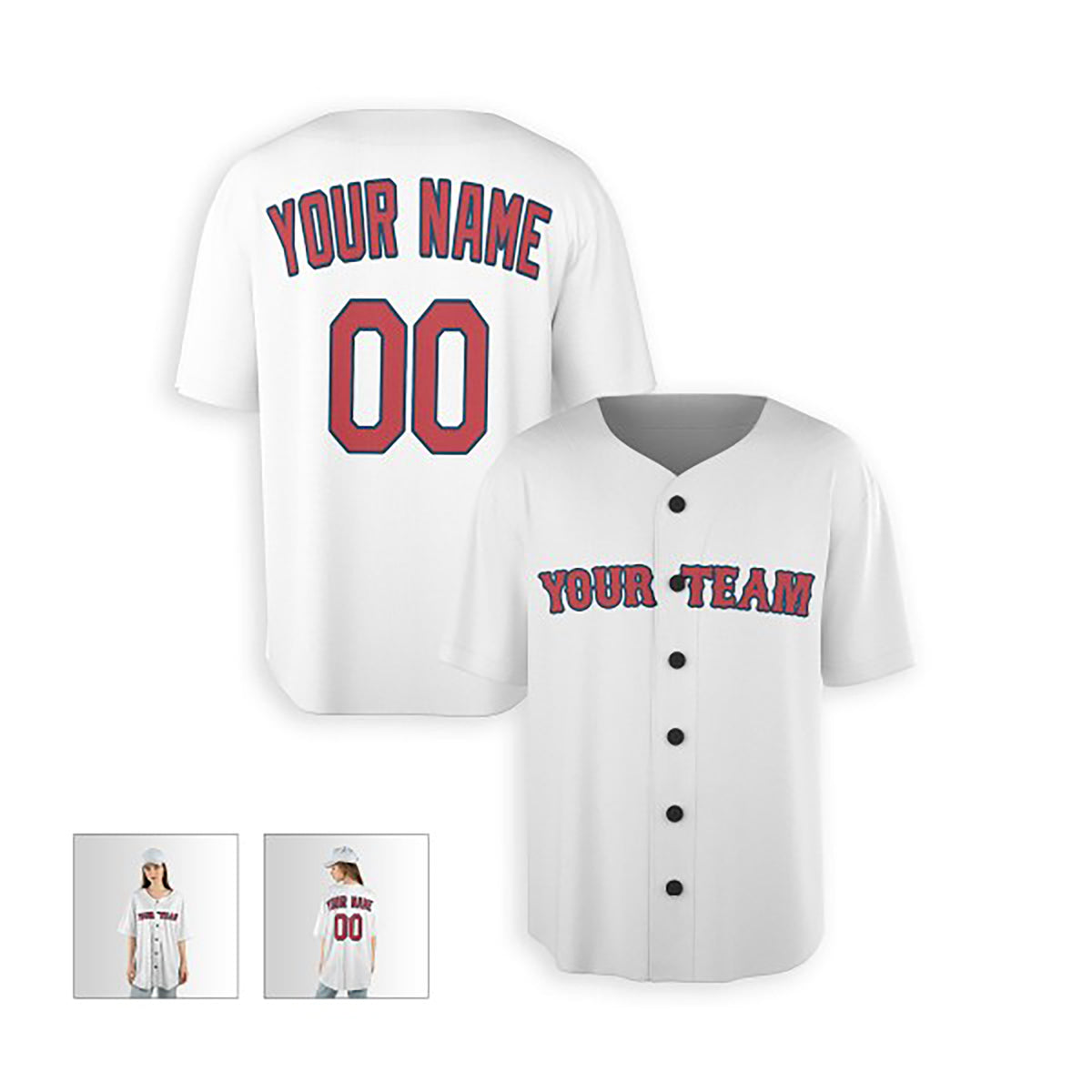 Personalized Boston Red Sox Baseball Jersey - White Alternate Style, Custom Name & Number-4