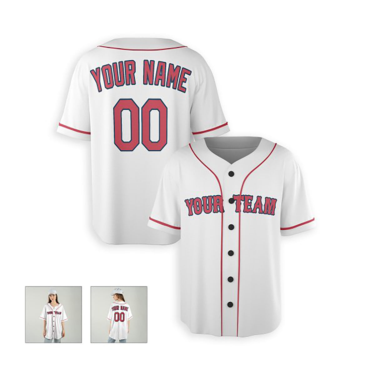 Personalized Boston Red Sox Baseball Jersey - White Alternate Style, Custom Name & Number-5
