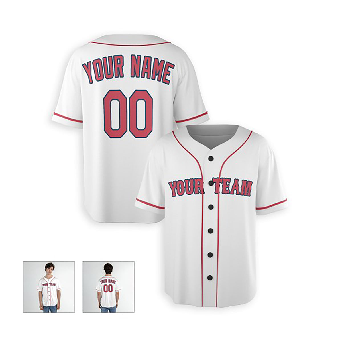 Personalized Boston Red Sox Baseball Jersey - White Alternate Style, Custom Name & Number-6