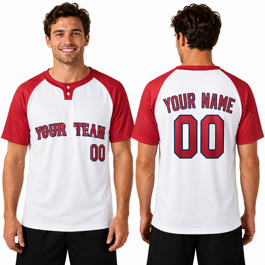 Personalized Boston Red Sox Two-Button Baseball Jersey - Alternate Style, Custom Name & Number-1