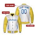 Personalized Boston Red Sox Varsity Jacket – White Yellow City Style, Custom Name & Number-2