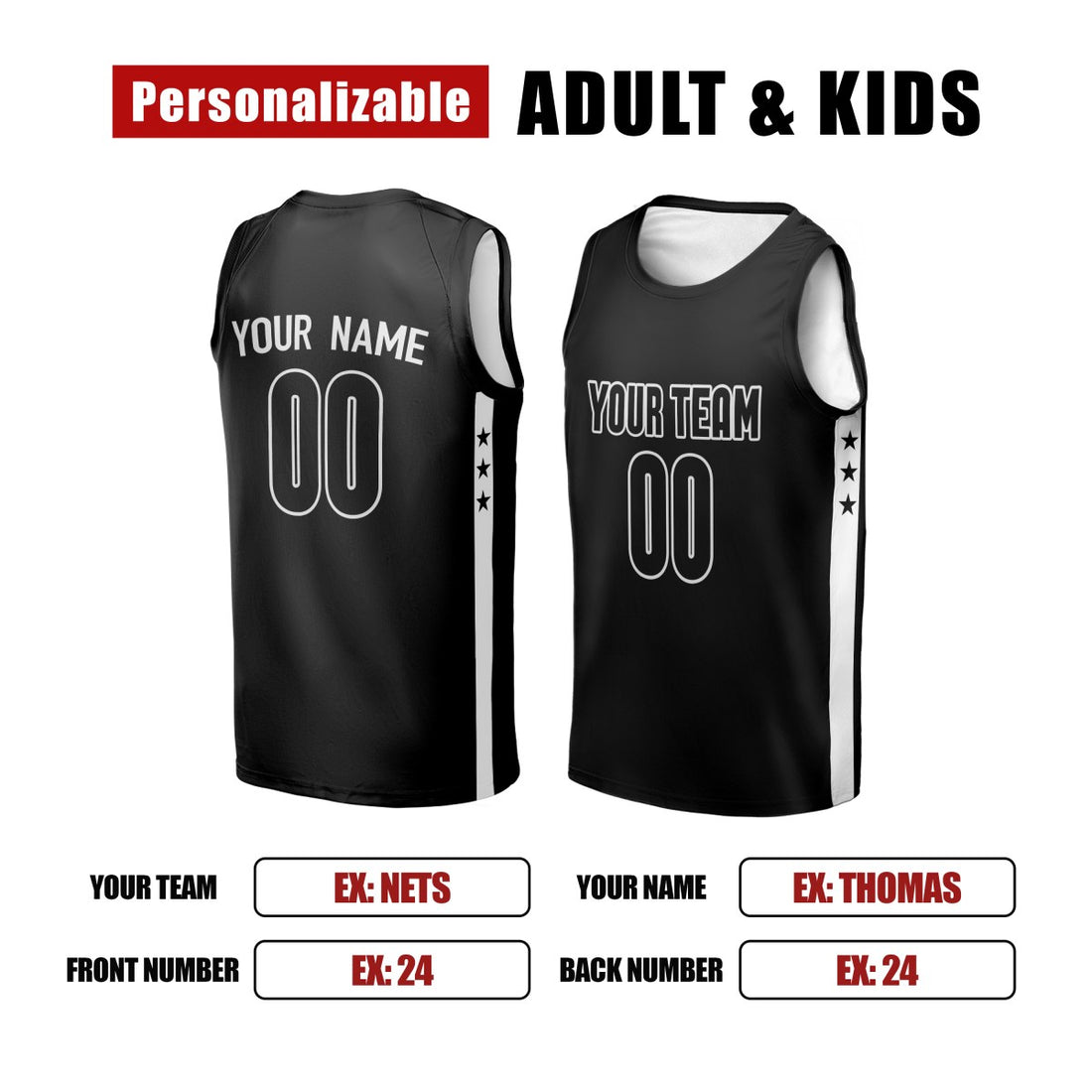 Personalized Brooklyn Nets Basketball Jersey - Black 2022/23 Swingman Statement Style, Custom Name & Number-1