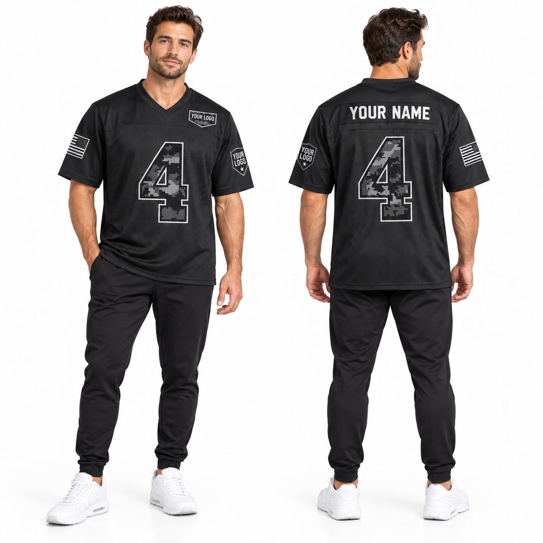 Personalized Buffalo Bills 2026 Salute to Service Football Jersey – Black, Custom Name Patch, Team Name, Number & Logo-1