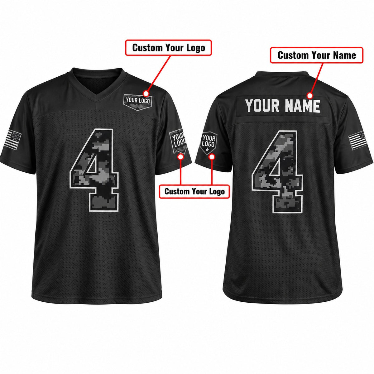Personalized Buffalo Bills 2026 Salute to Service Football Jersey – Black, Custom Name Patch, Team Name, Number & Logo-2