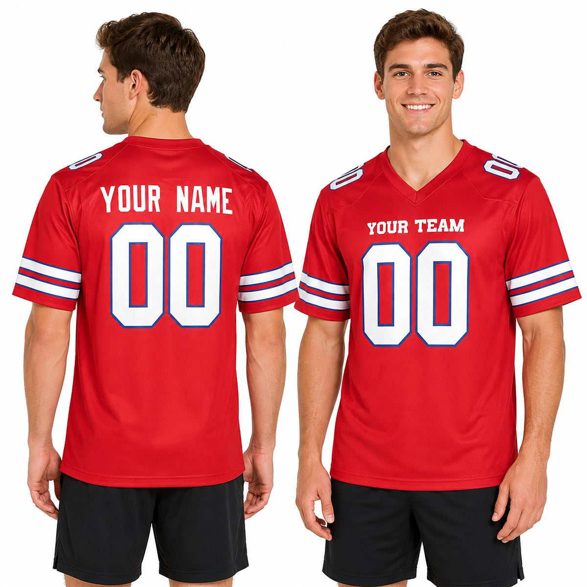 Personalized Buffalo Bills Football Jersey - Red Alternate Style, Custom Name & Number-1