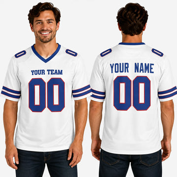 Personalized Buffalo Bills Football Jersey - White Fan Style, Custom Name & Number-1