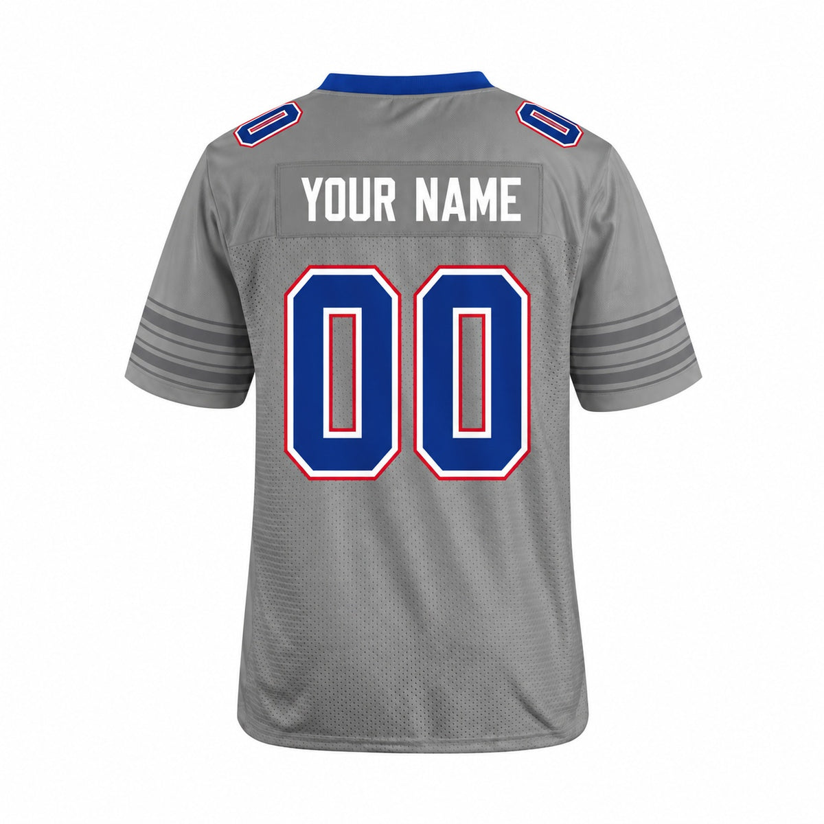 Personalized Buffalo Bills Football Jersey – Gray Nickel City Style, Custom Name Patch, Team Name, Number & Logo-4