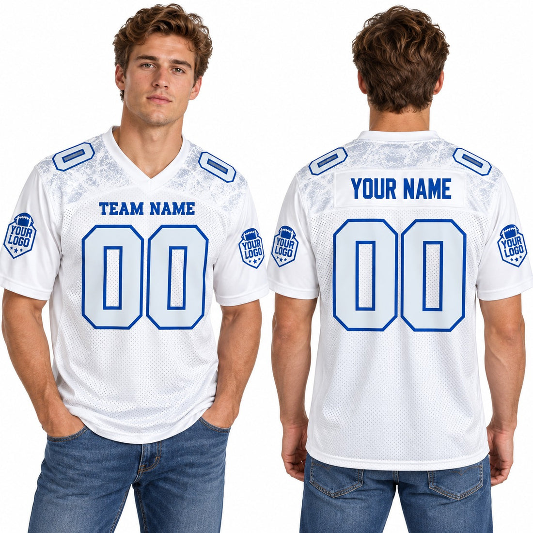 Personalized Buffalo Bills Football Jersey – White Rivalries Limited Style, Custom Name Patch, Team Name, Number & Logo-1