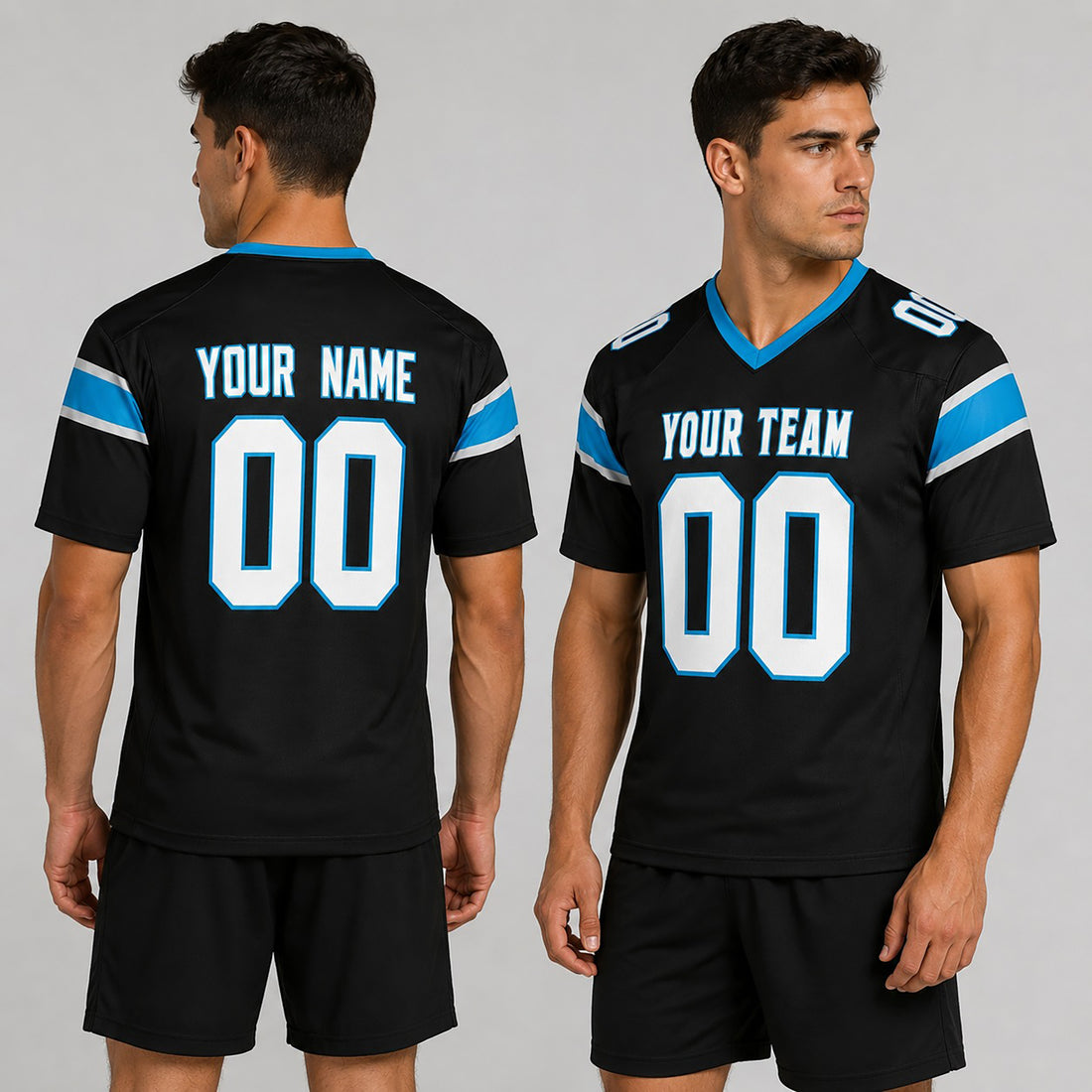 Personalized Carolina Panthers Football Jersey - Black Fan Style, Custom Name & Number-1