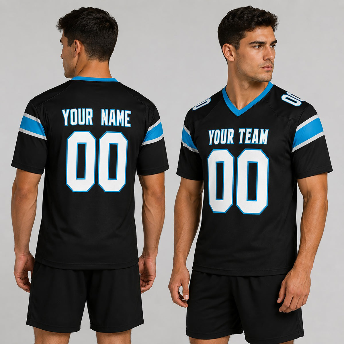 Personalized Carolina Panthers Football Jersey - Black Fan Style, Custom Name & Number-1