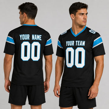 Personalized Carolina Panthers Football Jersey - Black Fan Style, Custom Name & Number-1