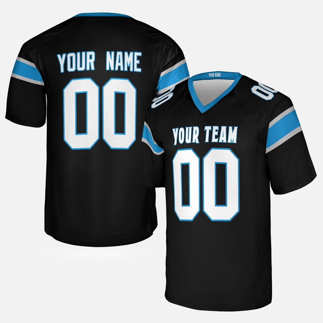 Personalized Carolina Panthers Football Jersey - Black Fan Style, Custom Name & Number-1