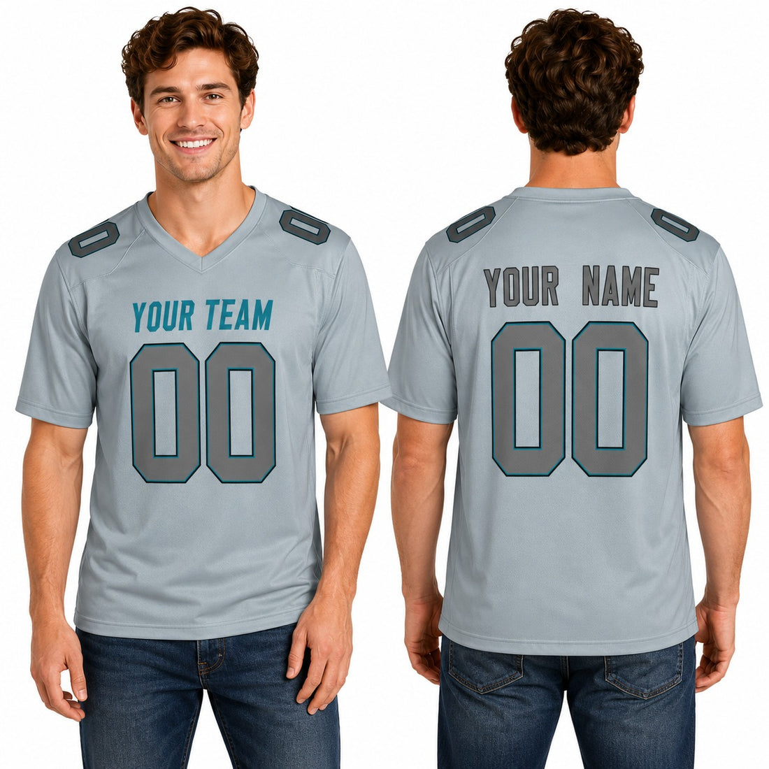 Personalized Carolina Panthers Football Jersey - Gray Atmosphere Fashion Game Style, Custom Name & Number-1