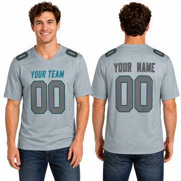 Personalized Carolina Panthers Football Jersey - Gray Atmosphere Fashion Game Style, Custom Name & Number-1