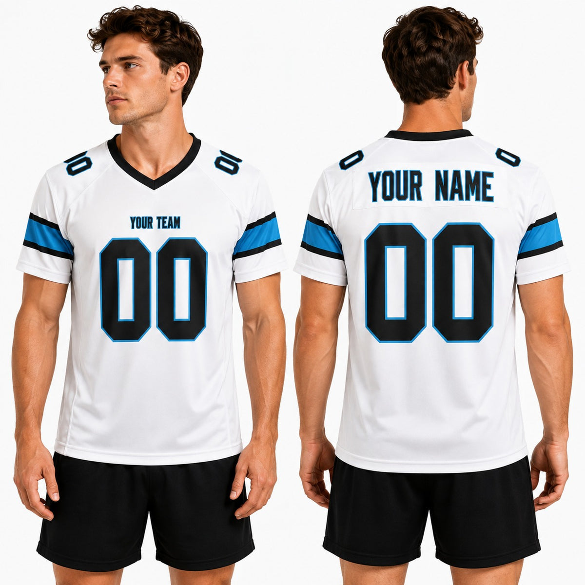 Personalized Carolina Panthers Football Jersey – White Fuse Game Day Style, Custom Name & Number-1