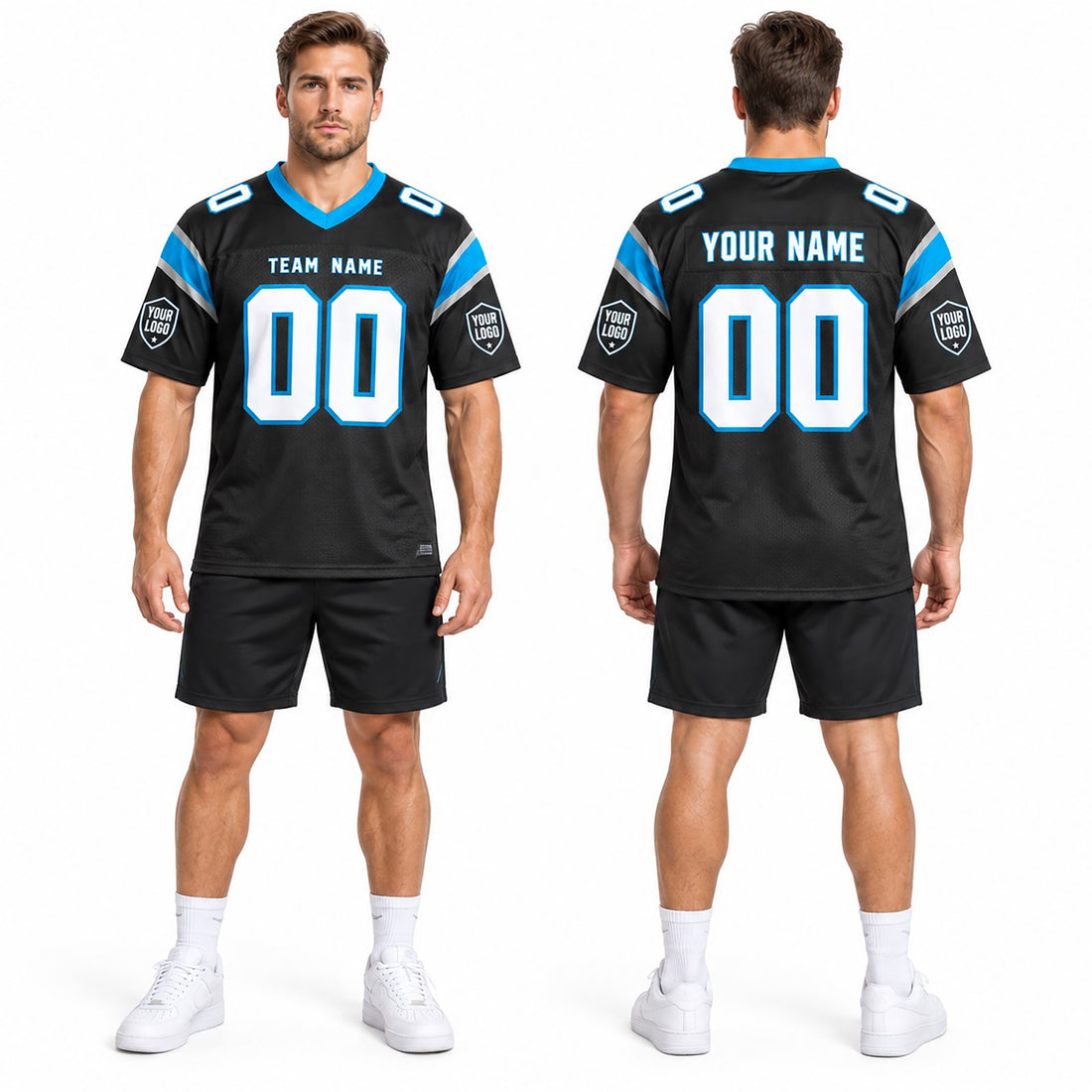 Personalized Carolina Panthers Football Jersey – Black Game Style, Custom Name Patch, Team Name, Number & Logo-1