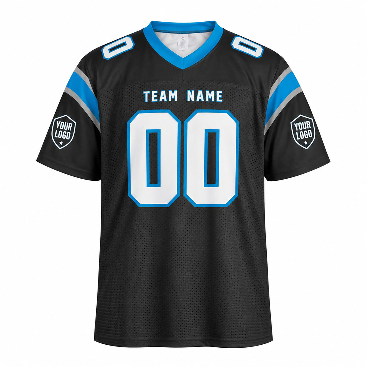 Personalized Carolina Panthers Football Jersey – Black Game Style, Custom Name Patch, Team Name, Number & Logo-3