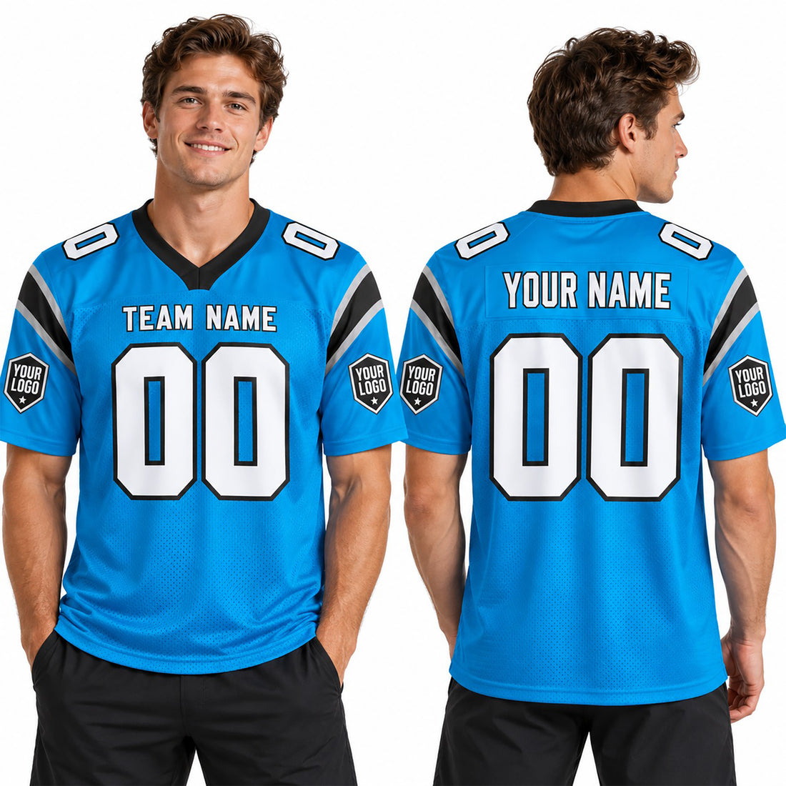 Personalized Carolina Panthers Football Jersey – Blue Alternate Style, Custom Name Patch, Team Name, Number & Logo-1