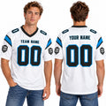 Personalized Carolina Panthers Football Jersey – White Game Style, Custom Name Patch, Team Name, Number & Logo-1