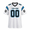 Personalized Carolina Panthers Football Jersey – White Game Style, Custom Name Patch, Team Name, Number & Logo-3