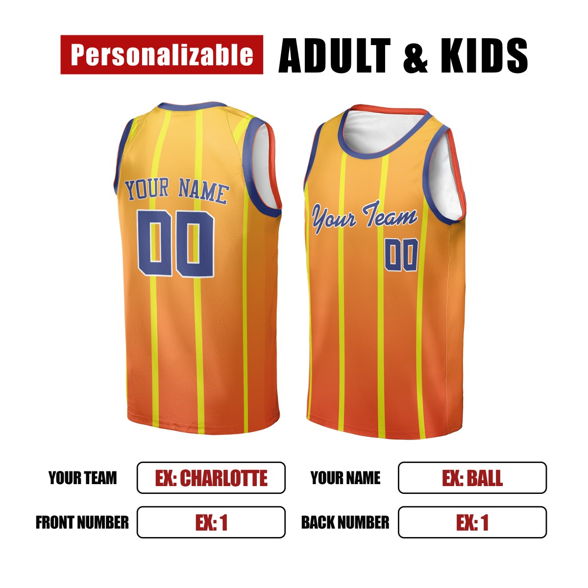 Personalized Charlotte Hornets Basketball Jersey - Orange 2025/26 Swingman City Style, Custom Name & Number-2
