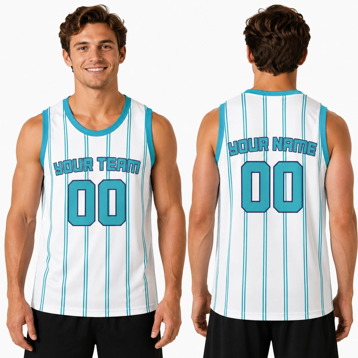 Personalized Charlotte Hornets Basketball Jersey - White Swingman Association Style, Custom Name & Number-1