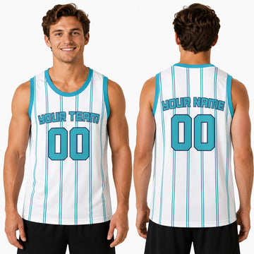 Personalized Charlotte Hornets Basketball Jersey - White Swingman Association Style, Custom Name & Number-1