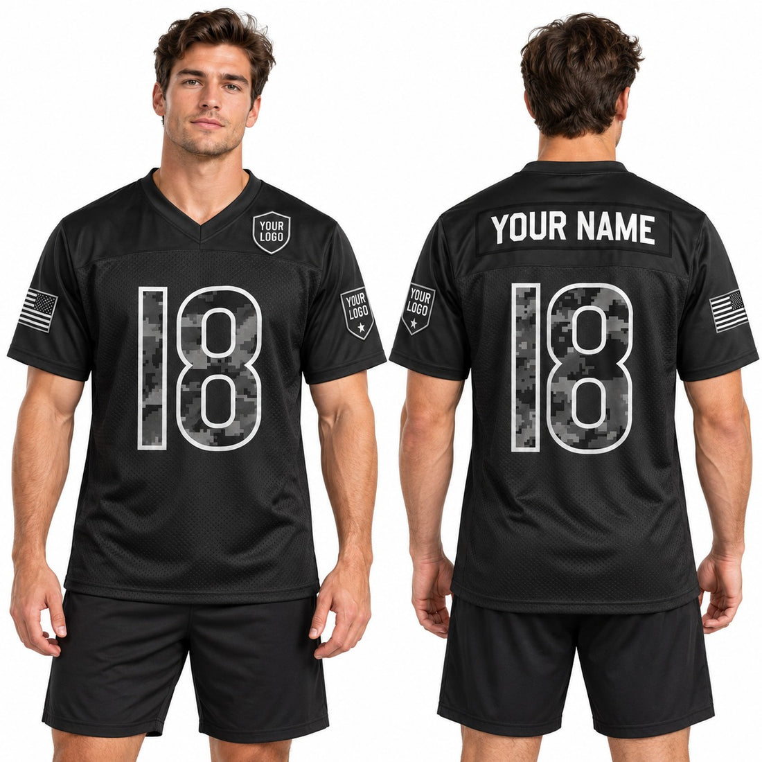 Personalized Chicago Bears 2026 Salute to Service Football Jersey – Black, Custom Name Patch, Team Name, Number & Logo-1
