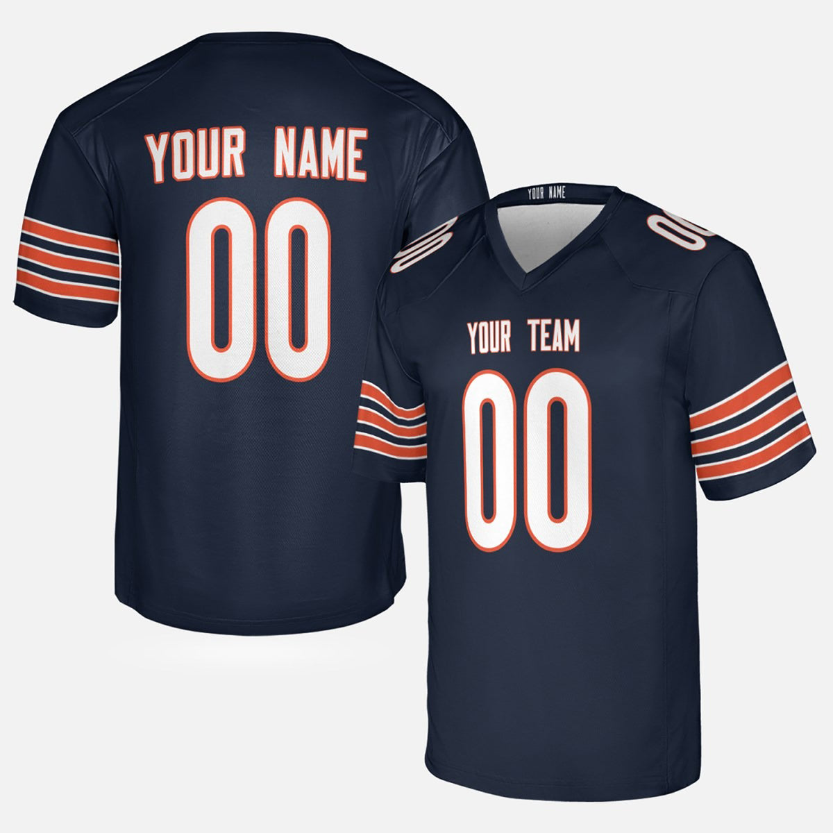 Personalized Chicago Bears Football Jersey - Navy Fan Style, Custom Name & Number-3