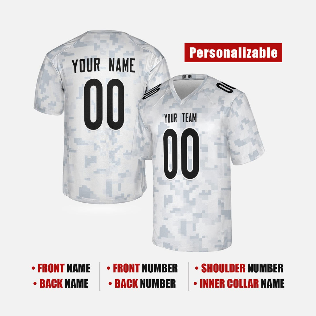 Personalized Chicago Bears Football Jersey - White Arctic Salute to Service Retired Player Style, Custom Name & Number-1