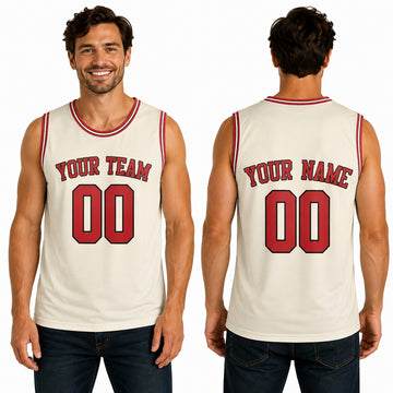 Personalized Chicago Bulls Basketball Jersey - Cream Swingman Style, Custom Name & Number-1