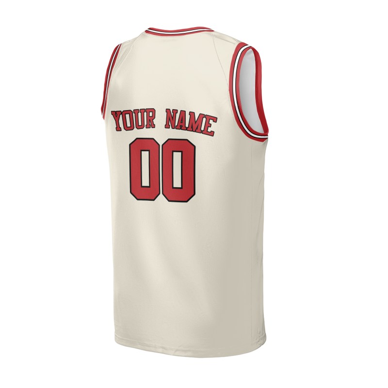 Personalized Chicago Bulls Basketball Jersey - Cream Swingman Style, Custom Name & Number-4