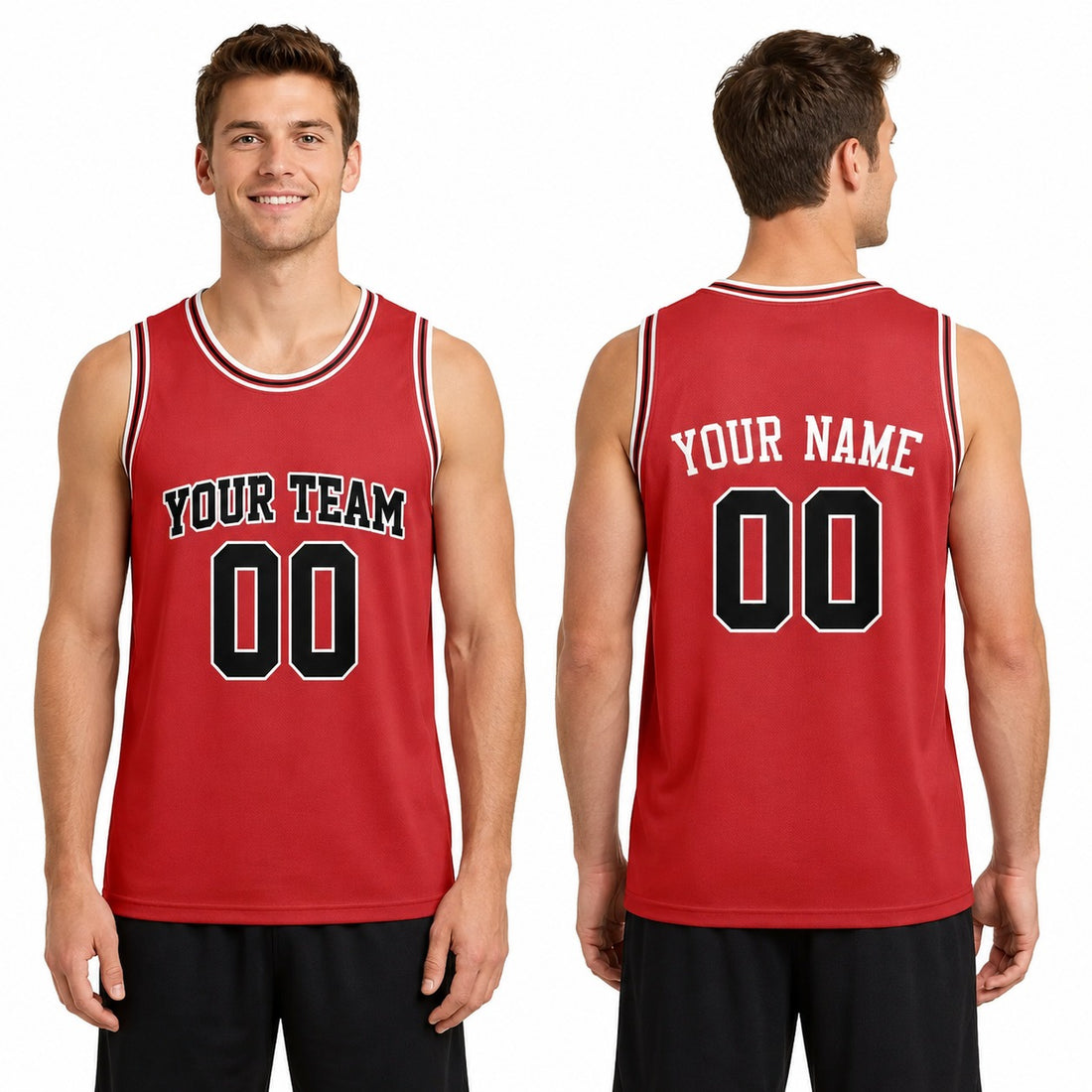Personalized Chicago Bulls Basketball Jersey - Red Swingman Player Icon Style, Custom Name & Number-1