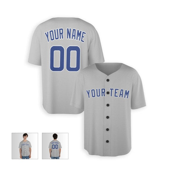 Personalized Chicago Cubs Baseball Jersey - Gray Road Team Style, Custom Name & Number-3