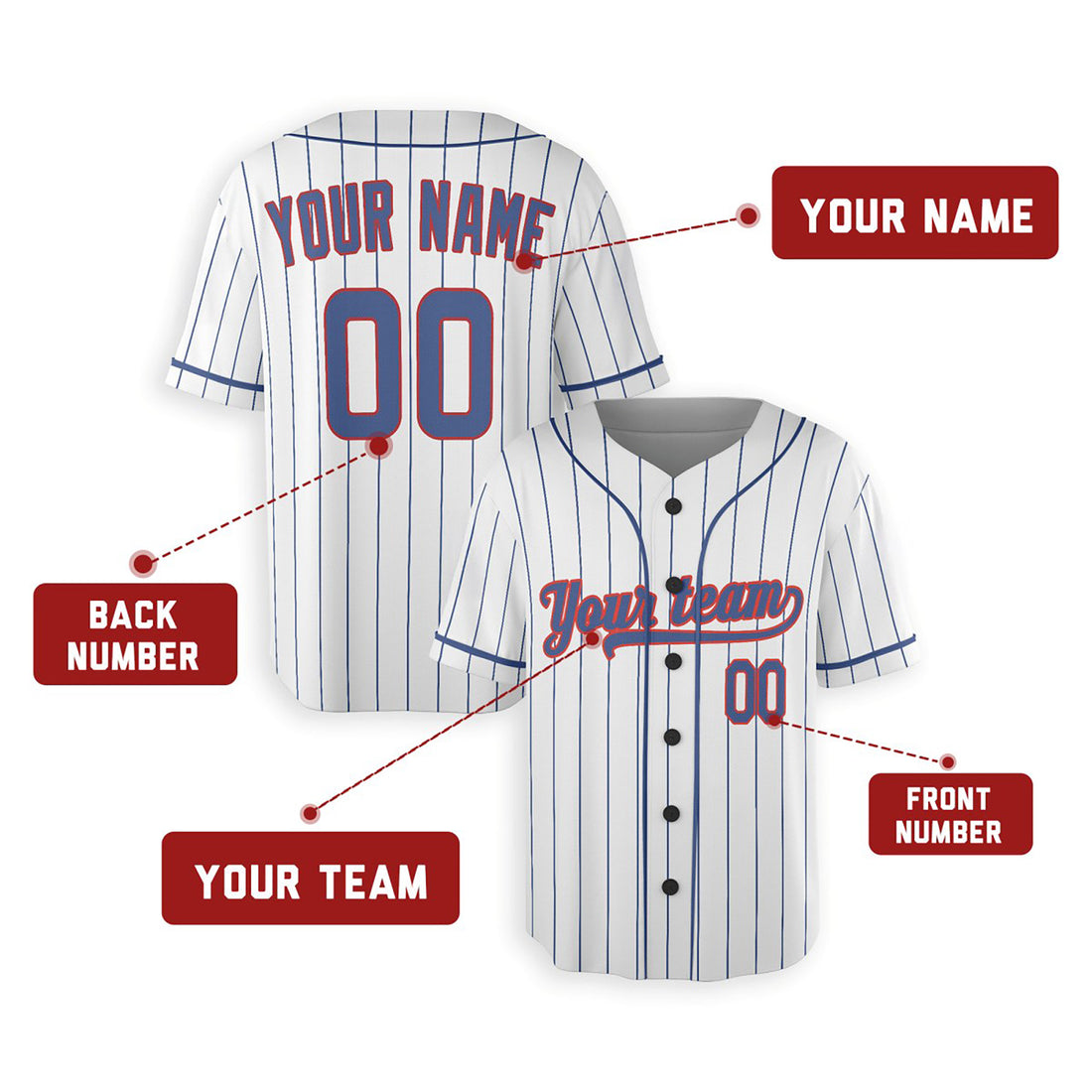 Personalized Chicago Cubs Baseball Jersey - White Home Style, Custom Name & Number-1