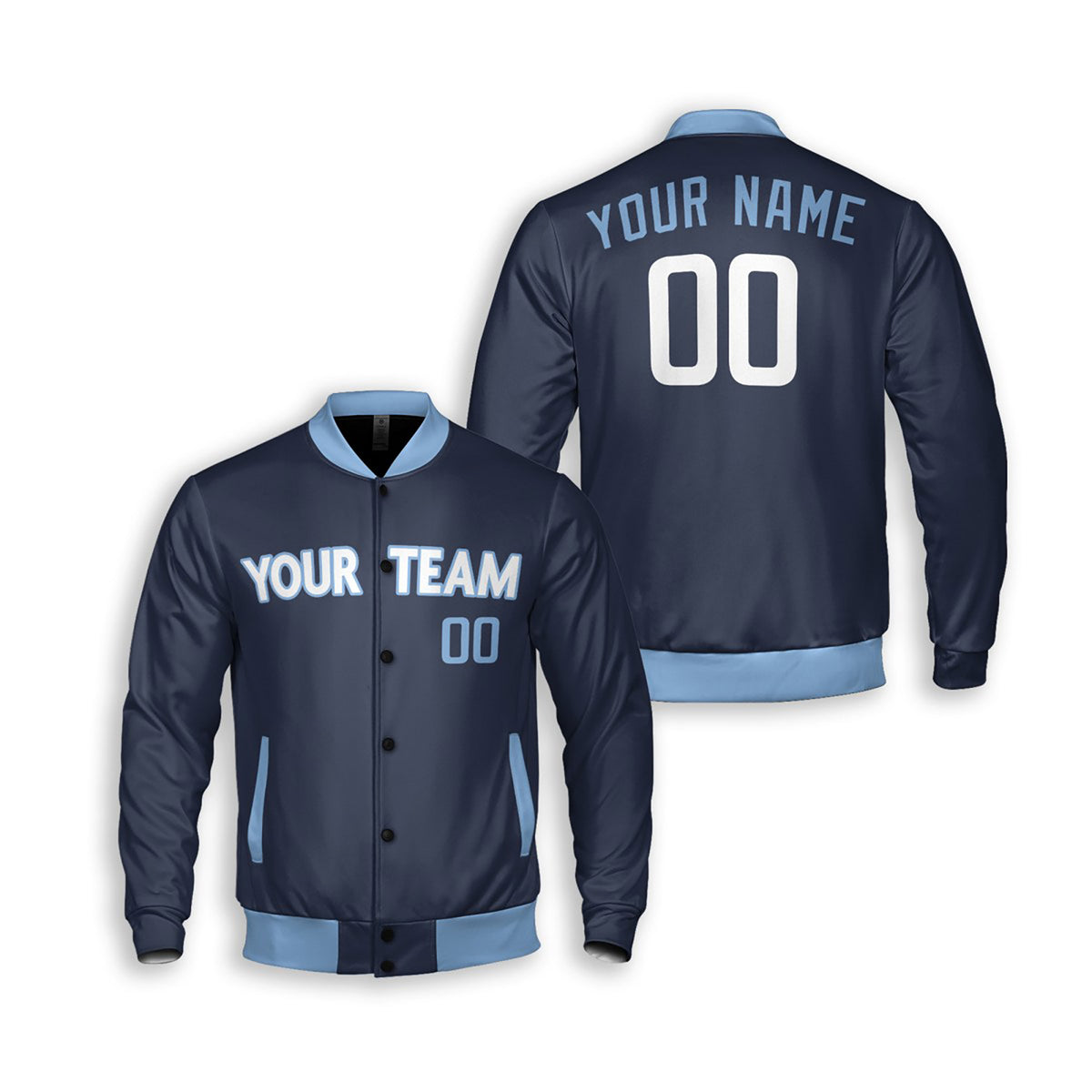 Personalized Chicago Cubs Varsity Jacket – Navy City Style, Custom Name & Number-3
